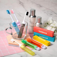 Load image into Gallery viewer, Travel Toothbrush Compact Folding Hygienic Pocket Holiday Camping Toothpaste
