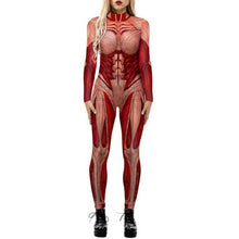Load image into Gallery viewer, Women Halloween 3D Skeleton Jumpsuit Cosplay Costume Fancy Dress Romper Bodysuit
