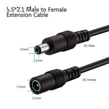 Load image into Gallery viewer, 12V DC Extension Cable 5.5*2.1mm Male Female Power Cord 1m 2m 3m 5M 10M DC connector For LED Strip Light Adapter CCTV Camera
