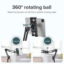 Load image into Gallery viewer, llano Phone Tablet iPad Floor Stand Lazy Holder iPad Holder Live-Broadcast Mobile Phone Adjustable 360° Stand 0.8-1.3M For 4-13 Inch
