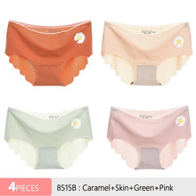 Load image into Gallery viewer, 4Pcs Silk Panties Low-Rise Briefs Women's Underwear Cotton Crotch Sexy Transparent Lingerie
