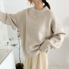 Load image into Gallery viewer, Cashmere Elegant Women Sweater Oversized Knitted Basic Pullovers O Neck Loose Soft Female Knitwear Jumper
