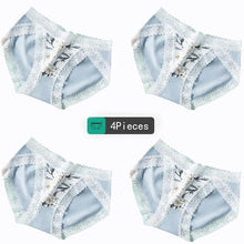 Load image into Gallery viewer, Seamless Women Sexy Lace Panties Cotton Breathable Underwear Girls Briefs Low Waist Underpants 4Pcs
