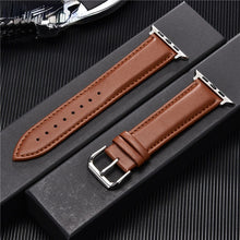 Load image into Gallery viewer, Calfskin Genuine Leather Watchband 38mm 40mm 41mm for iwatch 7 2 3 4 5 6 Soft Replace Wrist Strap 42mm 44mm 45mm for Apple Watch
