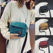 Load image into Gallery viewer, Women Canvas Single Shoulder Messenger Bag Small Square Bag Corduroy Bag
