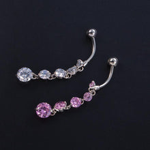 Load image into Gallery viewer, Women Steel Stainless Rhinestone Pendant Belly Navel Button Ring Body Piercing
