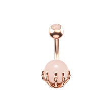 Load image into Gallery viewer, New Paw Semi Precious Stone Belly Bar Navel Ring Body Piercing Non Dangle
