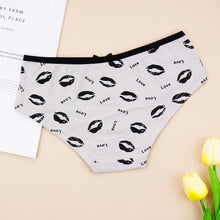 Load image into Gallery viewer, 6pcs Women Briefs Lip Printed Panties Mid Waist Plus Size Sexy Underwear Short Panty
