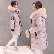 Load image into Gallery viewer, 2023 Winter Women's Cotton-padded Jacket Mid-length Large Fur Collar Plus Fleece Down Padded Jacket Padded Coat
