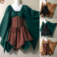 Load image into Gallery viewer, Cosplay Costumes Halloween Medieval Gothic Retro Long Sleeve Corset Dresses for Women
