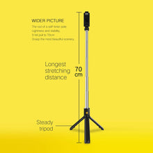Load image into Gallery viewer, Ahowie 3 In 1 Wireless Bluetooth Selfie Stick for iphone/Android/Huawei Foldable Handheld Monopod Shutter Remote Extenda Monopod
