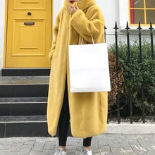Load image into Gallery viewer, Women's Autumn and Winter Coat Hooded Jacket, Long-sleeved Faux Solid Color Fur Coat, Warm and Elegant Loose Casual Jacket
