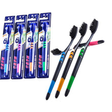 Load image into Gallery viewer, Family Set Toothbrushes Soft Black Bamboo Charcoal Adult Gums Care Toothbrushes Home Healthy Teeth Cleaning

