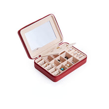 Load image into Gallery viewer, Portable Jewelry Storage Box Stud Earrings Ring Zipper  Holders Case
