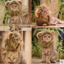 Load image into Gallery viewer, Funny Cute Pet Costume Cosplay Lion Mane Wig Cap Hat for Cat Halloween Autumn Winter Keep Warm
