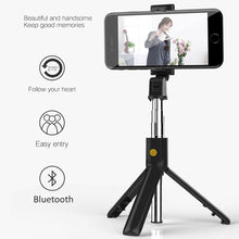 Load image into Gallery viewer, Ahowie 3 In 1 Wireless Bluetooth Selfie Stick for iphone/Android/Huawei Foldable Handheld Monopod Shutter Remote Extenda Monopod
