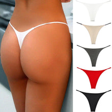 Load image into Gallery viewer, Women Sexy Mini Thong Panties Solid Color Ladies Low Waisted Underwear
