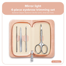Load image into Gallery viewer, LLANO Eyebrow Kit Portable Eyebrow Trimming Makeup Tool 4Pcs with Leather Case
