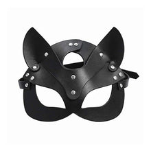 Load image into Gallery viewer, Women Sexy Mask Half face fox Cosplay Leather sex Mask Halloween Party Mask Masquerade Ball Fancy Masks Punk collar
