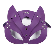 Load image into Gallery viewer, Women Sexy Mask Half face fox Cosplay Leather sex Mask Halloween Party Mask Masquerade Ball Fancy Masks Punk collar
