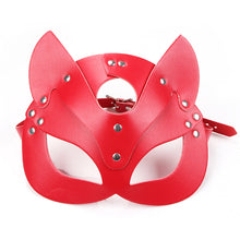 Load image into Gallery viewer, Women Sexy Mask Half face fox Cosplay Leather sex Mask Halloween Party Mask Masquerade Ball Fancy Masks Punk collar
