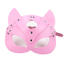 Load image into Gallery viewer, Women Sexy Mask Half face fox Cosplay Leather sex Mask Halloween Party Mask Masquerade Ball Fancy Masks Punk collar
