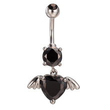 Load image into Gallery viewer, Lady Exquisite Rhinestone Cupid Dangle Belly Button Ring Heart Body Piercing
