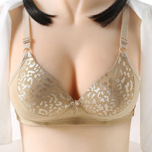 Load image into Gallery viewer, Ladies Solid Color Sexy Jacquard Glossy Breathable Bra Padded Push Up Adjustable Strap Bra
