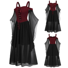 Load image into Gallery viewer, Halloween Dress Masquerade Gothic Victorian Maxi Dress Vintage Lace-up Dress Stylish Cosplay Ball Gown Halloween Costume Medieval Butterfly Sleeve

