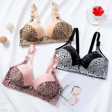 Load image into Gallery viewer, Women's Leopard Patchwork Adjustable Shoulder Strap Bra Ladies Casual Full Cup Breathable Underwear
