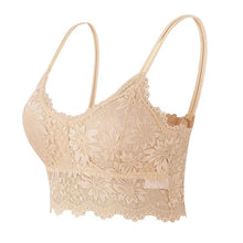 Load image into Gallery viewer, Women Sleeveless Lace Vest Bra Cropped Top Camisole Padded Tank Tops Fitness Underwear Floral Lace Bralette 7 Colors
