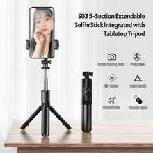 Load image into Gallery viewer, Mini 5Section Extendable Selfie Stick Integrated W Group Photo Live Streaming Binge Watch Occasions Monopod
