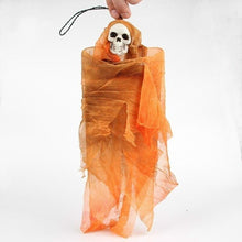 Load image into Gallery viewer, 30cm Halloween Skull Gauze Pendant Halloween Hanging Ghost Haunted House Hanging Horror Props Home Door Halloween Decorations
