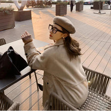 Load image into Gallery viewer, 2021 Winter Women's Imitation Mink Fur Coat Stylish Mid-Length Loose Outwear Drawstring Waist Large Size Thick Warm Jacket C-174
