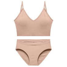 Load image into Gallery viewer, CINOON Cotton Underwear Suit Low-waist Briefs Backless Bralette Lingerie Women Seamless Bra Panty Set

