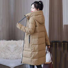 Load image into Gallery viewer, Autumn Winter Thicken Female Warm Long Parka Women Solid Color Loose Hooded Coat Jackets Outwear
