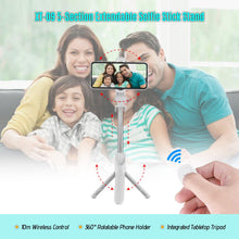 Load image into Gallery viewer, Tabletop Tripod Extender Selfie Stick For Iphone Integrated Universal Phone Holder BT Remote

