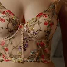 Load image into Gallery viewer, French Spring Floral Embroidery Lingerie Top Romantic Thin Cup with Pad Bralette Women Sexy Push Up Underwear Cute Lace Bra
