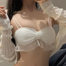 Load image into Gallery viewer, Lolita Women Bra Girls Folds Bow Tie Lovely Underwear Comfortable Sweet Cute Bralette Wireless Lingerie
