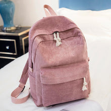 Load image into Gallery viewer, Women's Fashion School Backpack for Teenage Girls Corduroy Bookbag
