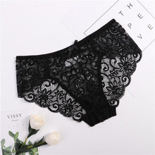 Load image into Gallery viewer, Embroidered Lace Panties Transparent Sexy Low Waist Underwear Ladies Girls Soft Breathable Briefs
