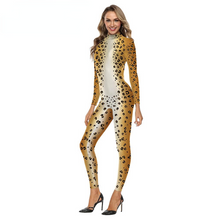 Load image into Gallery viewer, Halloween Cosplay Fox Costumes Suit Fashion 3D Animal Leopard Print Women Costume Jumpsuit Sexy Bodysuits
