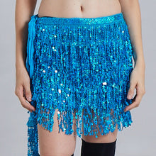 Load image into Gallery viewer, Halloween Belly Dance Costume Indian Dance Waist Scarf Sequins Tassel Hip Scarf Stage DS Performance Belly Dance Waist Chain
