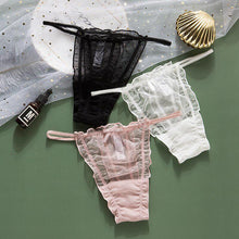 Load image into Gallery viewer, Sexy Women's Underpants Lace Hollow Out Panties Bow Transparent Underwear Bandage Seamless Thong Wave Point Lingerie
