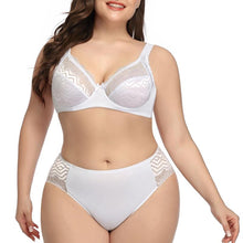 Load image into Gallery viewer, Fashion Sexy Lace Bra and Panty Set for Women Plus Size Ultra Thin Lingerie 90C-1Xl 95C-2Xl 100C-3Xl 105C-4Xl
