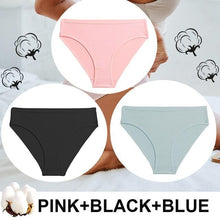 Load image into Gallery viewer, 3Pcs/lot Women's Panties High Waist Seamless Knickers Underwear Cotton Briefs Sexy Lingerie Female Intimates
