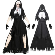 Load image into Gallery viewer, Adult Women Nun Cosplay Masquerade Vampire Halloween Party Fancy Dress Costumes
