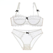 Load image into Gallery viewer, Sexy Underwear Set Lace Bra 1/2 Cup Brassiere Plus Size
