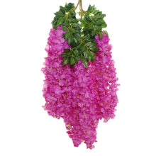 Load image into Gallery viewer, 12Pcs 45inch Artificial Wisteria Flowers Fake Wisteria Vine Ratta Hanging Garland Silk Flowers String Home Party Wedding Decor
