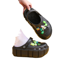 Load image into Gallery viewer, Women's Hole Shoes Non-Slip Summer Fashion All-Matching Slip-on Thick Bottom Increased Beach Closed Toe Sandals for Outer Wear
